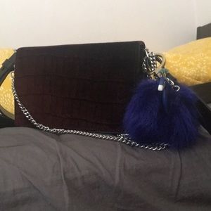 All Saints  red velvet bag